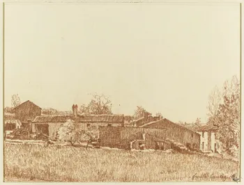 Emile Boutin dessin Printemps au Hameau de Guéméné, commune de Longèves. Longèves 85 1941 1942.2.87  Photo RMN-Grand Palais (Mucem)/ Franck Raux