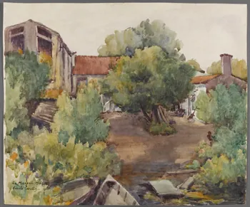 Emile Boutin dessin Le Mazeau,  Marais du sud  "La Venise Verte" Le Mazeau 1936 1942.2.97  Photo RMN-Grand Palais (Mucem)/ Franck Raux