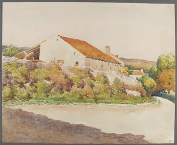 Emile Boutin dessin - Charzais -  La route de st-Michel-le-Cloucq Charzais 1924 1942.2.99  Photo RMN-Grand Palais (Mucem)/ Franck Raux