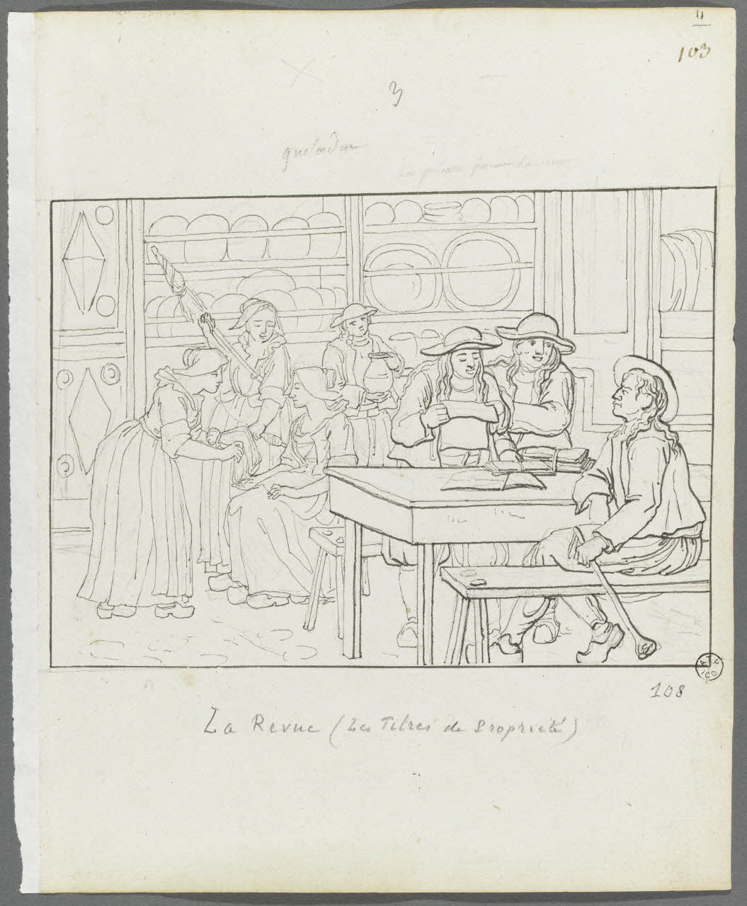 Olivier PERRIN partie d'un ensemble de dessins, album factice La Revue (les Titres de Propriété) Bretagne, France 1805-1815 1958.37.1.108 Photo RMN-Grand Palais (Mucem)
