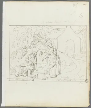 Olivier PERRIN partie d'un ensemble de dessins, album factice Bretonnes à la fontaine Bretagne, France 1805-1815 1958.37.1.110  Photo RMN-Grand Palais (Mucem)