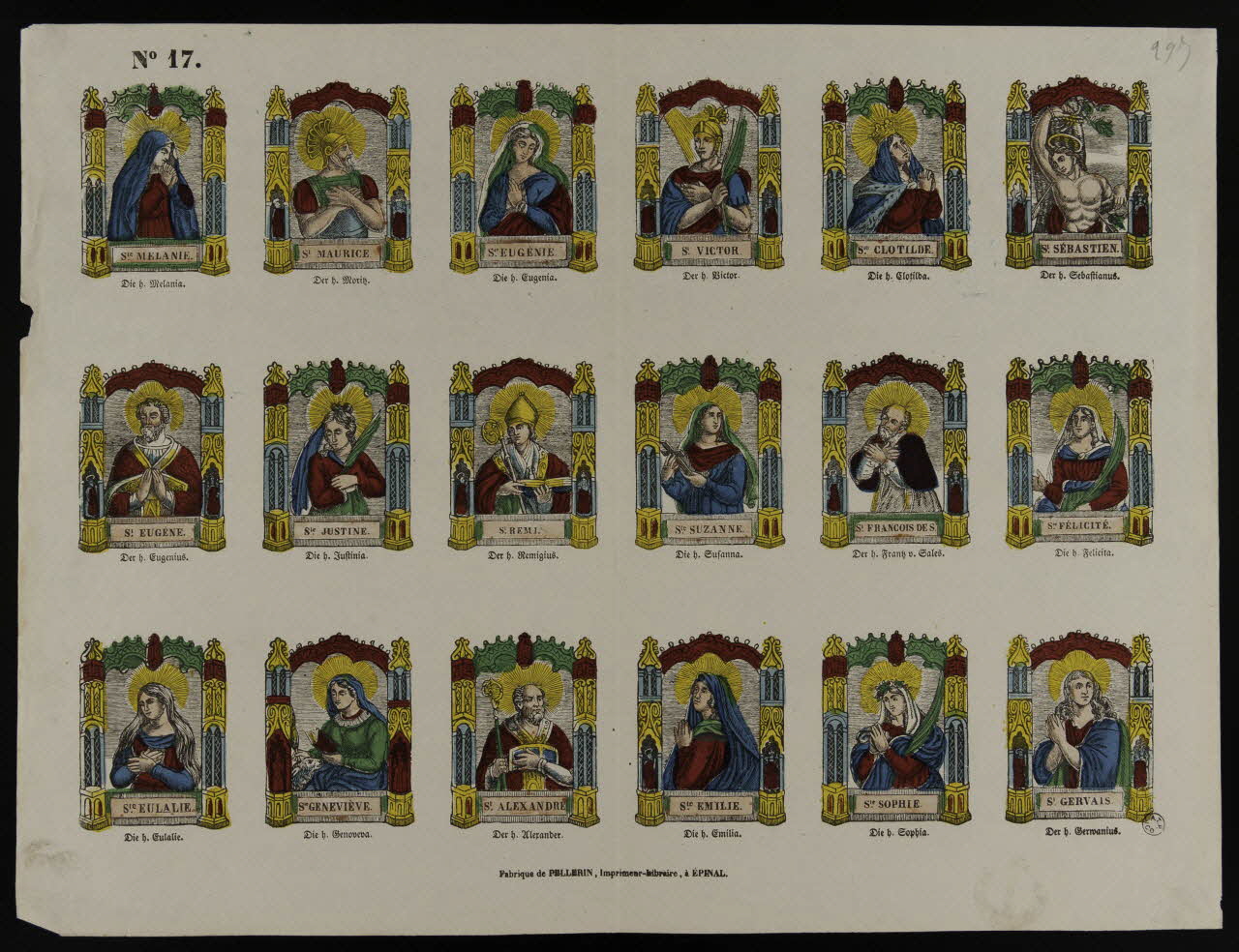 estampe Planche de saints 1953.86.532 Photo
