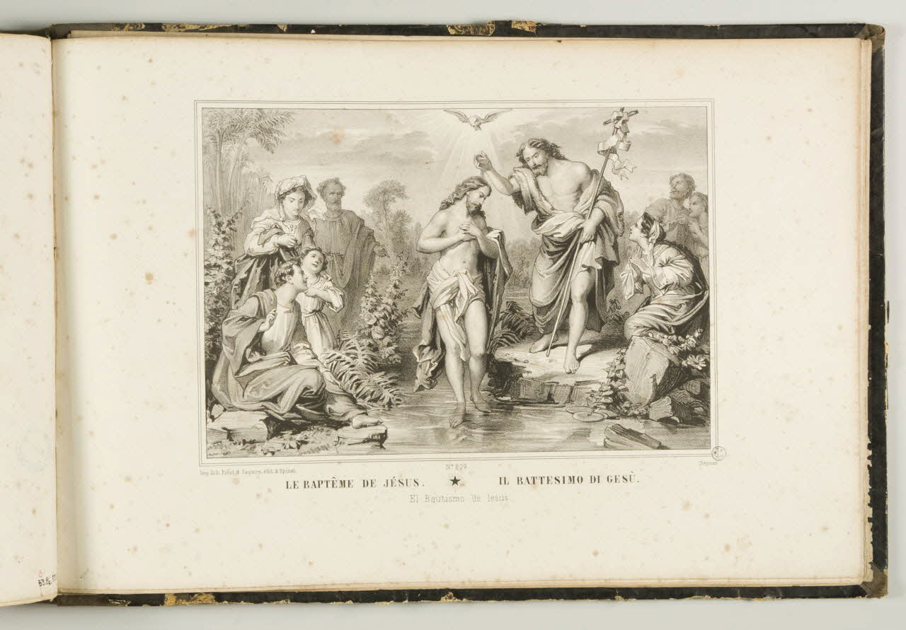 François-Charles Pinot ; Pinot et Sagaire ; Pierre Mignard album LE BAPTÊME DE JESUS. Lorraine, France 1865-1872 1953.86.5320 Photo