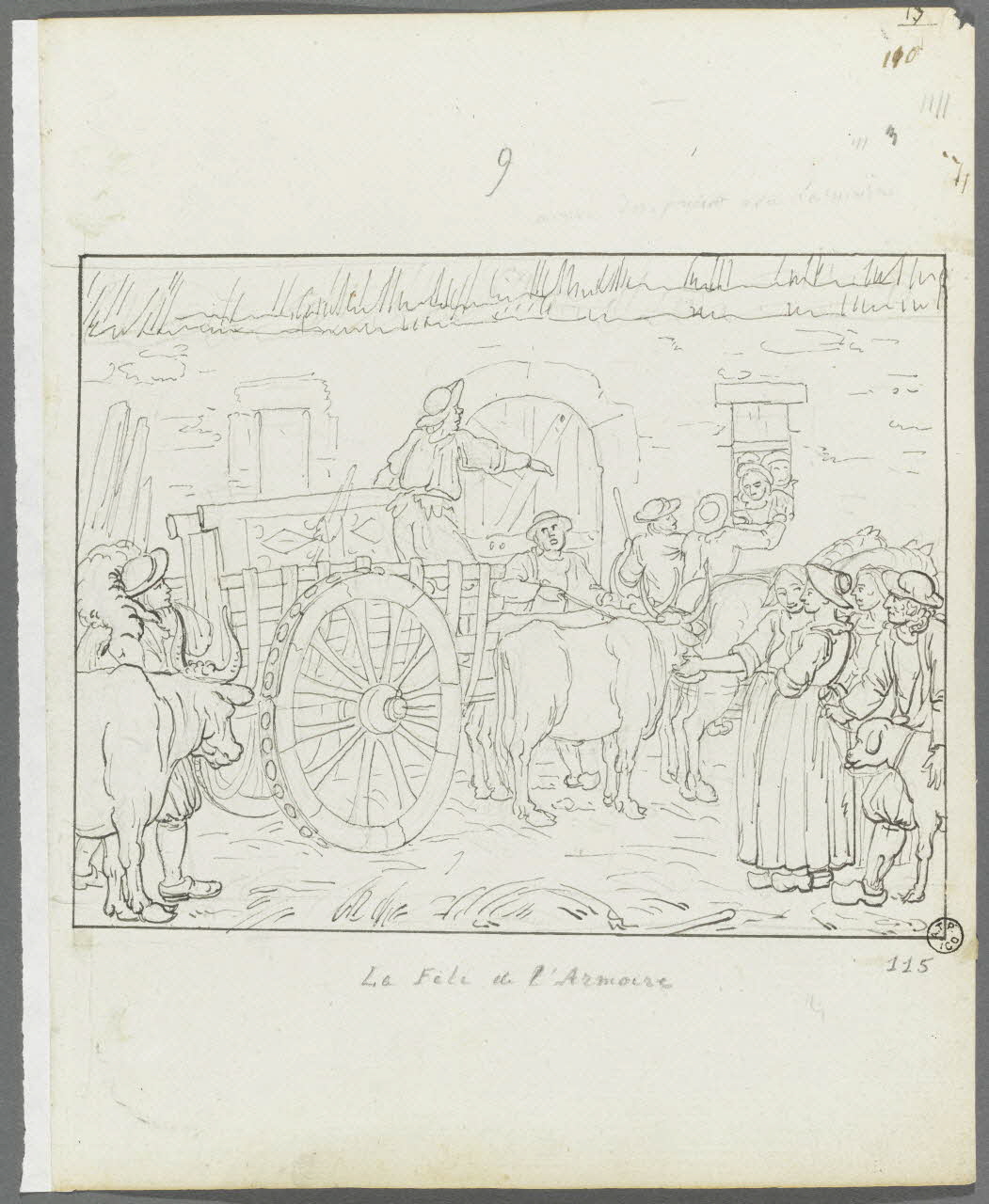 Olivier PERRIN partie d'un ensemble de dessins, album factice La Fête de l'Armoire Bretagne, France 1805-1815 1958.37.1.115 Photo RMN-Grand Palais (Mucem)