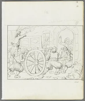 Olivier PERRIN partie d'un ensemble de dessins, album factice La porte enfoncée Bretagne, France 1805-1815 1958.37.1.116 Photo RMN-Grand Palais (Mucem)
