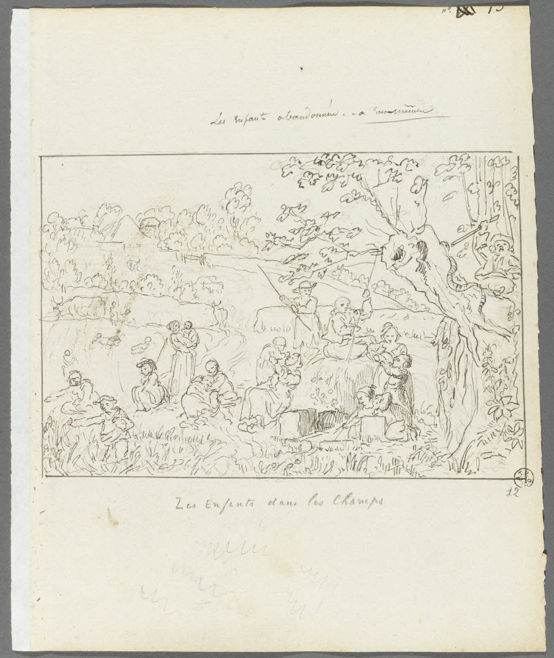 Olivier PERRIN partie d'un ensemble de dessins Les Enfants dans les Champs Bretagne, France 1805-1815 1958.37.1.12 Photo RMN-Grand Palais (Mucem)
