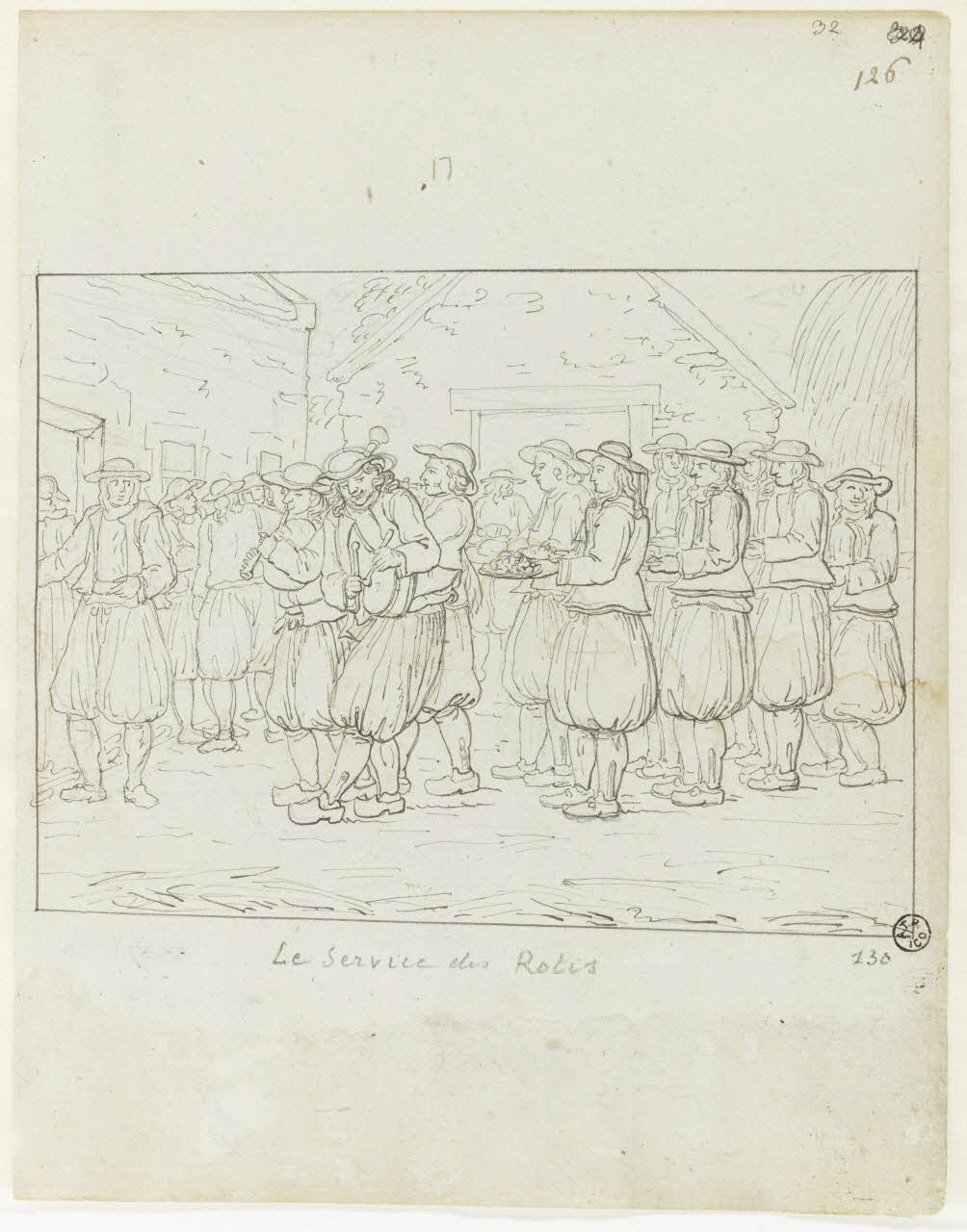 Olivier PERRIN partie d'un ensemble de dessins, album factice Le Service des Rotis Bretagne, France 1805-1815 1958.37.1.130 Photo RMN-Grand Palais (Mucem)