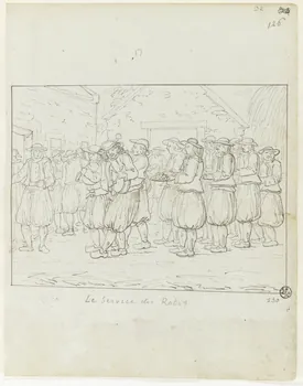 Olivier PERRIN partie d'un ensemble de dessins, album factice Le Service des Rotis Bretagne, France 1805-1815 1958.37.1.130 Photo RMN-Grand Palais (Mucem)
