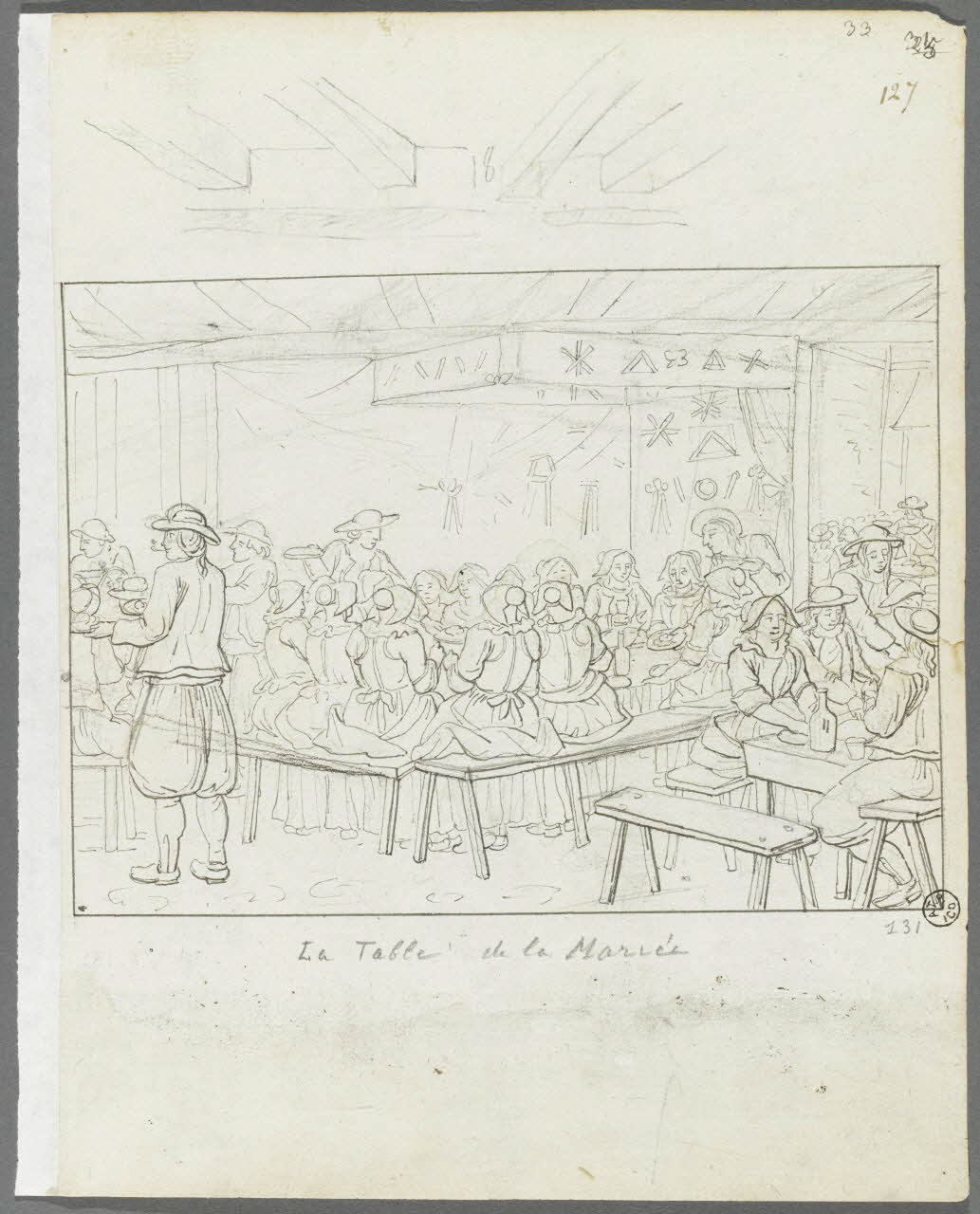 Olivier PERRIN partie d'un ensemble de dessins, album factice La Table de la Mariée Bretagne, France 1805-1815 1958.37.1.131  Photo RMN-Grand Palais (Mucem)