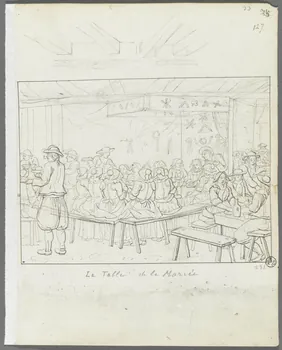 Olivier PERRIN partie d'un ensemble de dessins, album factice La Table de la Mariée Bretagne, France 1805-1815 1958.37.1.131 Photo RMN-Grand Palais (Mucem)