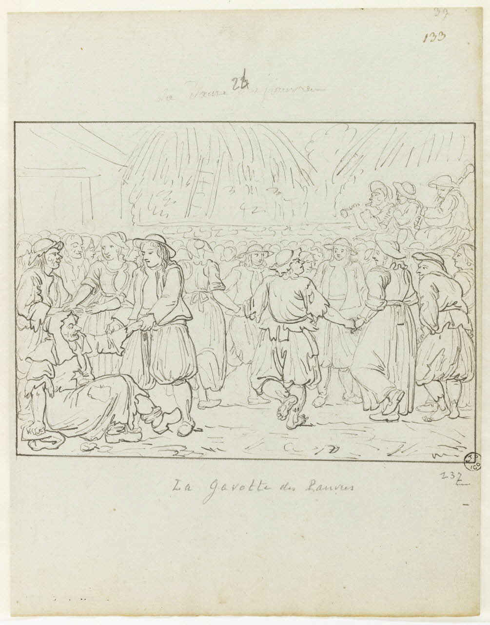 Olivier PERRIN partie d'un ensemble de dessins, album factice La Gavotte des Pauvres Bretagne, France 1805-1815 1958.37.1.137 Photo RMN-Grand Palais (Mucem)