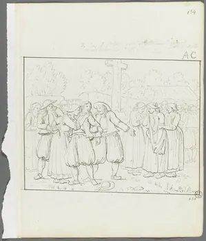 Olivier PERRIN partie d'un ensemble de dessins, album factice La séparation des mariés le soir Bretagne, France 1805-1815 1958.37.1.138 Photo RMN-Grand Palais (Mucem)