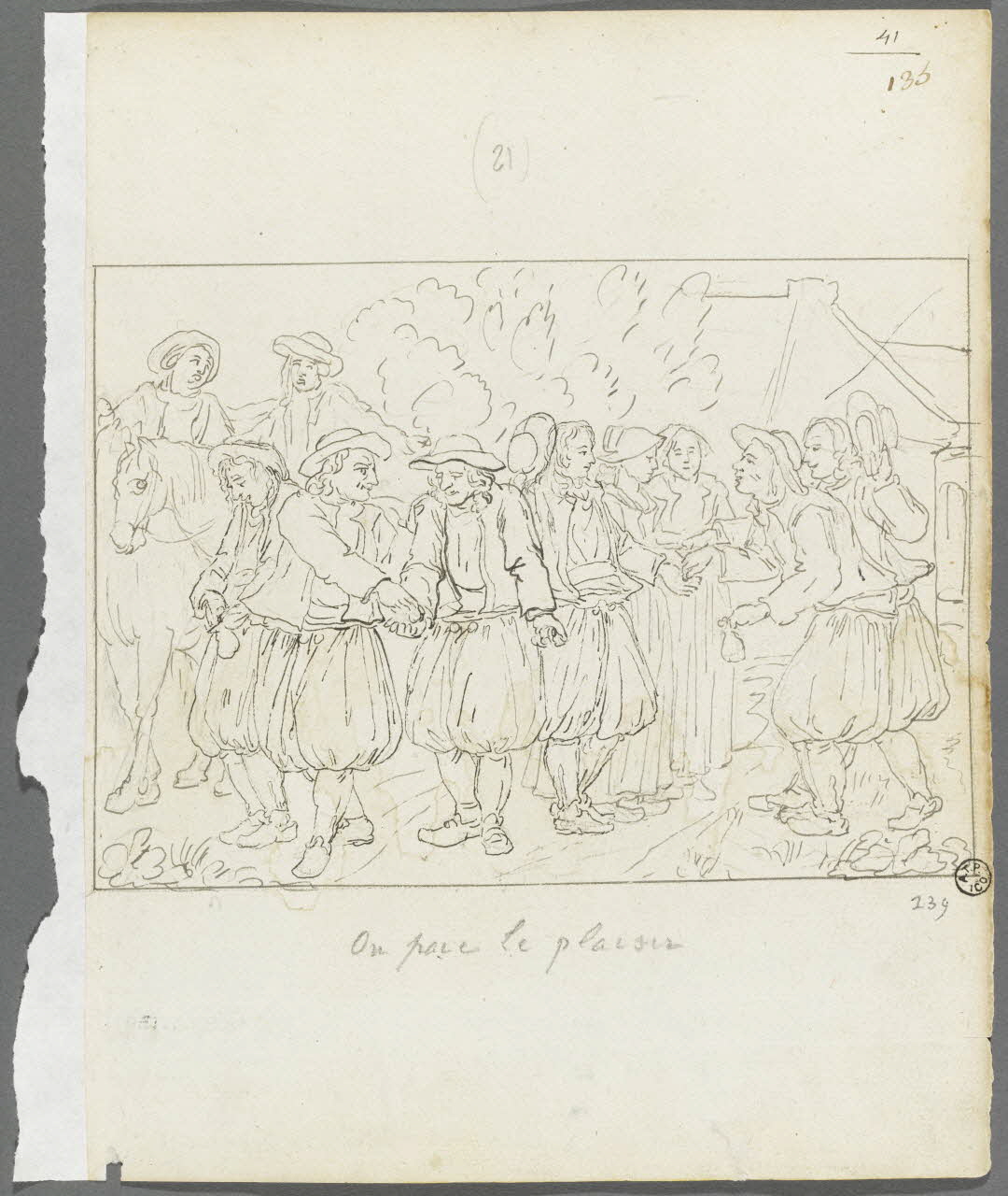 Olivier PERRIN partie d'un ensemble de dessins, album factice On paie le plaisir Bretagne, France 1805-1815 1958.37.1.139 Photo RMN-Grand Palais (Mucem)