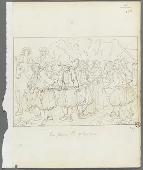 Olivier PERRIN partie d'un ensemble de dessins, album factice On paie le plaisir Bretagne, France 1805-1815 1958.37.1.139 Photo RMN-Grand Palais (Mucem)