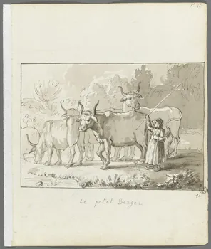 Olivier PERRIN partie d'un ensemble de dessins Le petit Berger Bretagne, France 1805-1815 1958.37.1.14 Photo RMN-Grand Palais (Mucem)