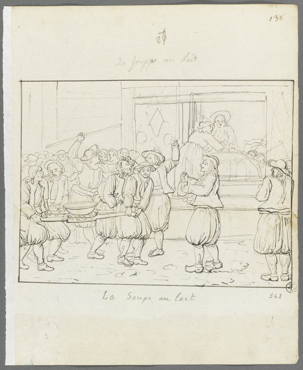 Olivier PERRIN partie d'un ensemble de dessins, album factice La soupe au lait Bretagne, France 1805-1815 1958.37.1.142 Photo RMN-Grand Palais (Mucem)