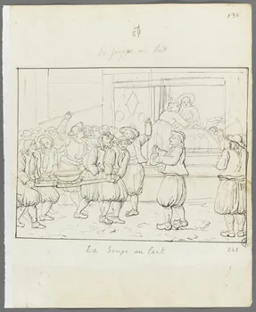 Olivier PERRIN partie d'un ensemble de dessins, album factice La soupe au lait Bretagne, France 1805-1815 1958.37.1.142 Photo RMN-Grand Palais (Mucem)