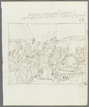Olivier PERRIN partie d'un ensemble de dessins, album factice La veillée Bretagne, France 1805-1815 1958.37.1.147 Photo RMN-Grand Palais (Mucem)