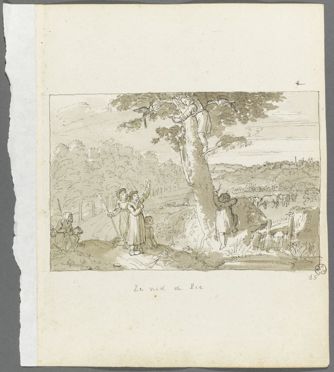 Olivier PERRIN partie d'un ensemble de dessins Le nid de Pie Bretagne, France 1805-1815 1958.37.1.15 Photo RMN-Grand Palais (Mucem)