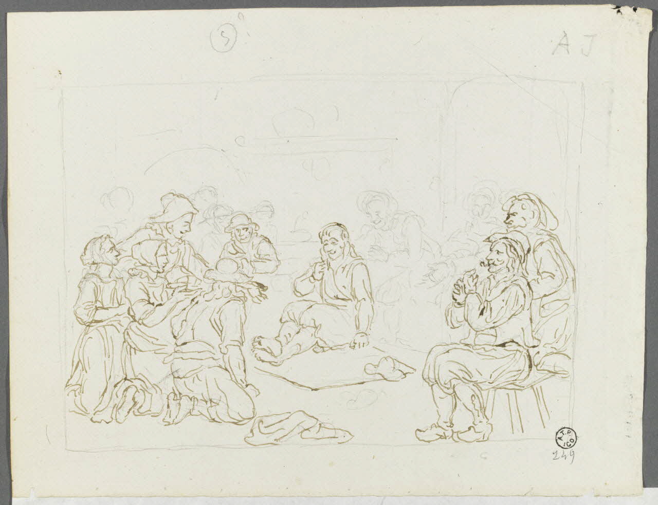 Olivier PERRIN partie d'un ensemble de dessins, album factice Le soir de la Toussaint Bretagne, France 1805-1815 1958.37.1.151 Photo RMN-Grand Palais (Mucem)