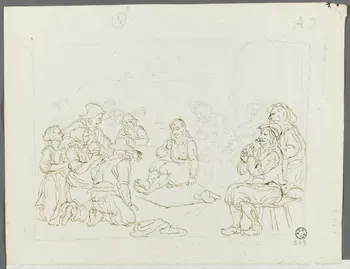 Olivier PERRIN partie d'un ensemble de dessins, album factice Le soir de la Toussaint Bretagne, France 1805-1815 1958.37.1.151 Photo RMN-Grand Palais (Mucem)
