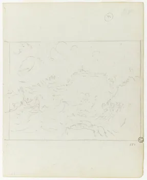 Olivier PERRIN partie d'un ensemble de dessins, album factice Tempête sur la côte Bretagne, France 1805-1815 1958.37.1.154 Photo RMN-Grand Palais (Mucem)