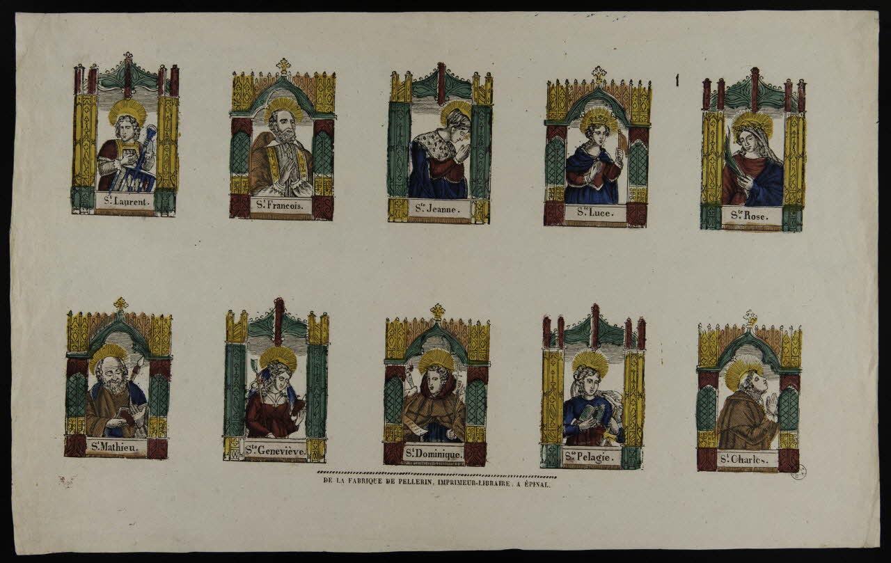 estampe Planche de saints 1953.86.538 Photo