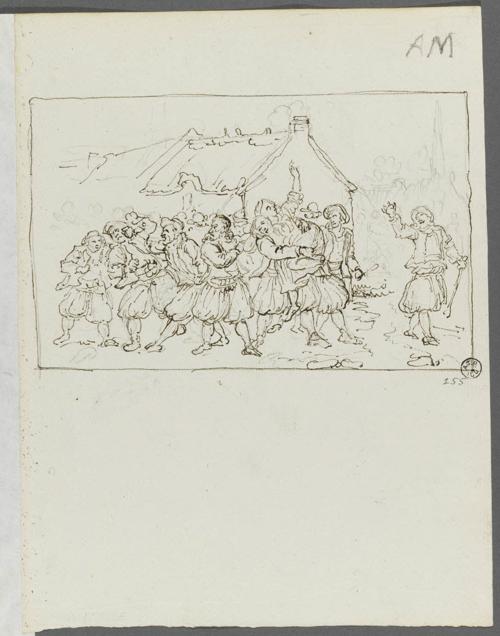 Olivier PERRIN partie d'un ensemble de dessins, album factice Scène de bagarre et d'enlèvement d'une femme Bretagne, France 1805-1815 1958.37.1.157 Photo RMN-Grand Palais (Mucem)
