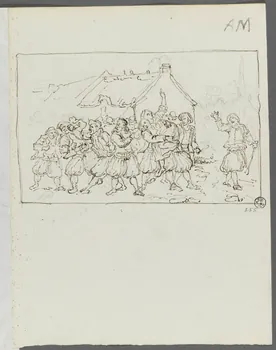 Olivier PERRIN partie d'un ensemble de dessins, album factice Scène de bagarre et d'enlèvement d'une femme Bretagne, France 1805-1815 1958.37.1.157 Photo RMN-Grand Palais (Mucem)