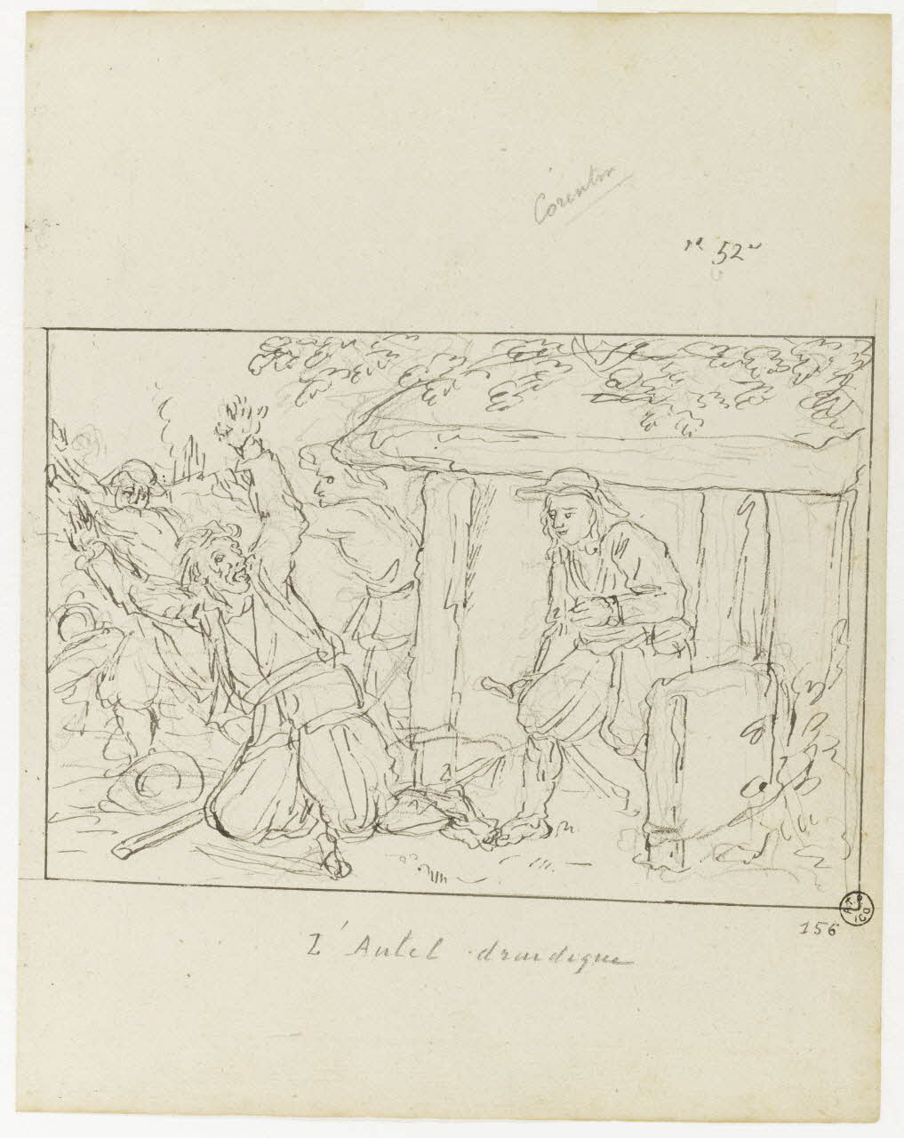 Olivier PERRIN partie d'un ensemble de dessins, album factice L'Autel druidique Bretagne, France 1805-1815 1958.37.1.158 Photo RMN-Grand Palais (Mucem)