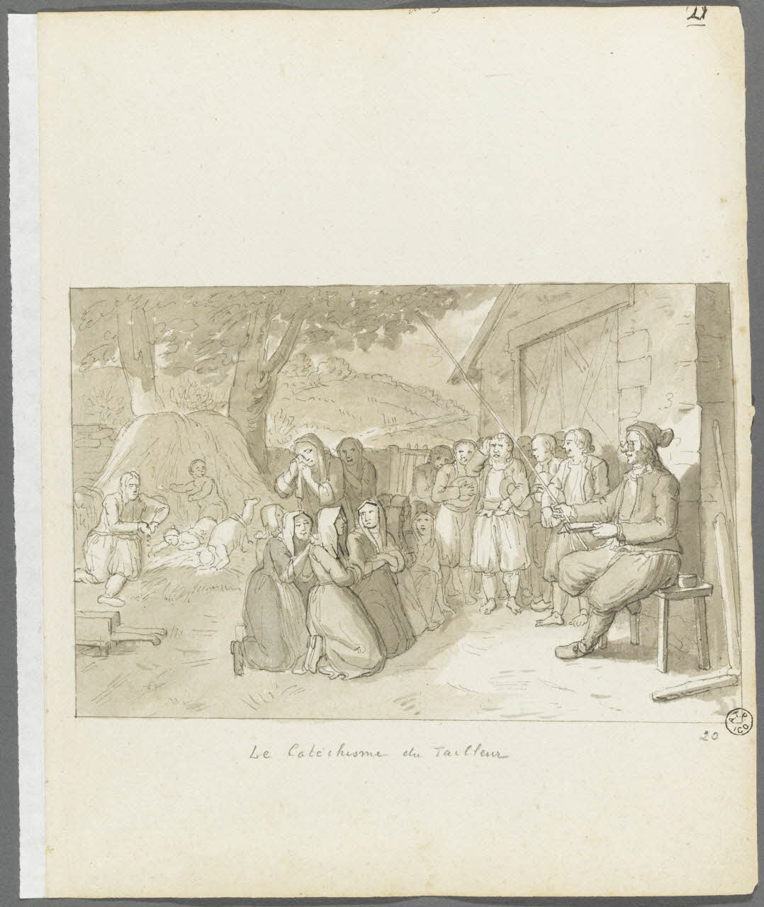 Olivier PERRIN partie d'un ensemble de dessins Le Catéchisme du Tailleur Bretagne, France 1805-1815 1958.37.1.20 Photo RMN-Grand Palais (Mucem)