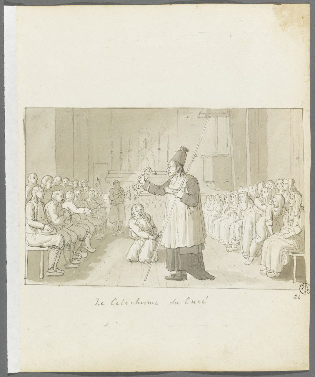 Olivier PERRIN partie d'un ensemble de dessins Le Catéchisme du Curé Bretagne, France 1805-1815 1958.37.1.24 Photo RMN-Grand Palais (Mucem)