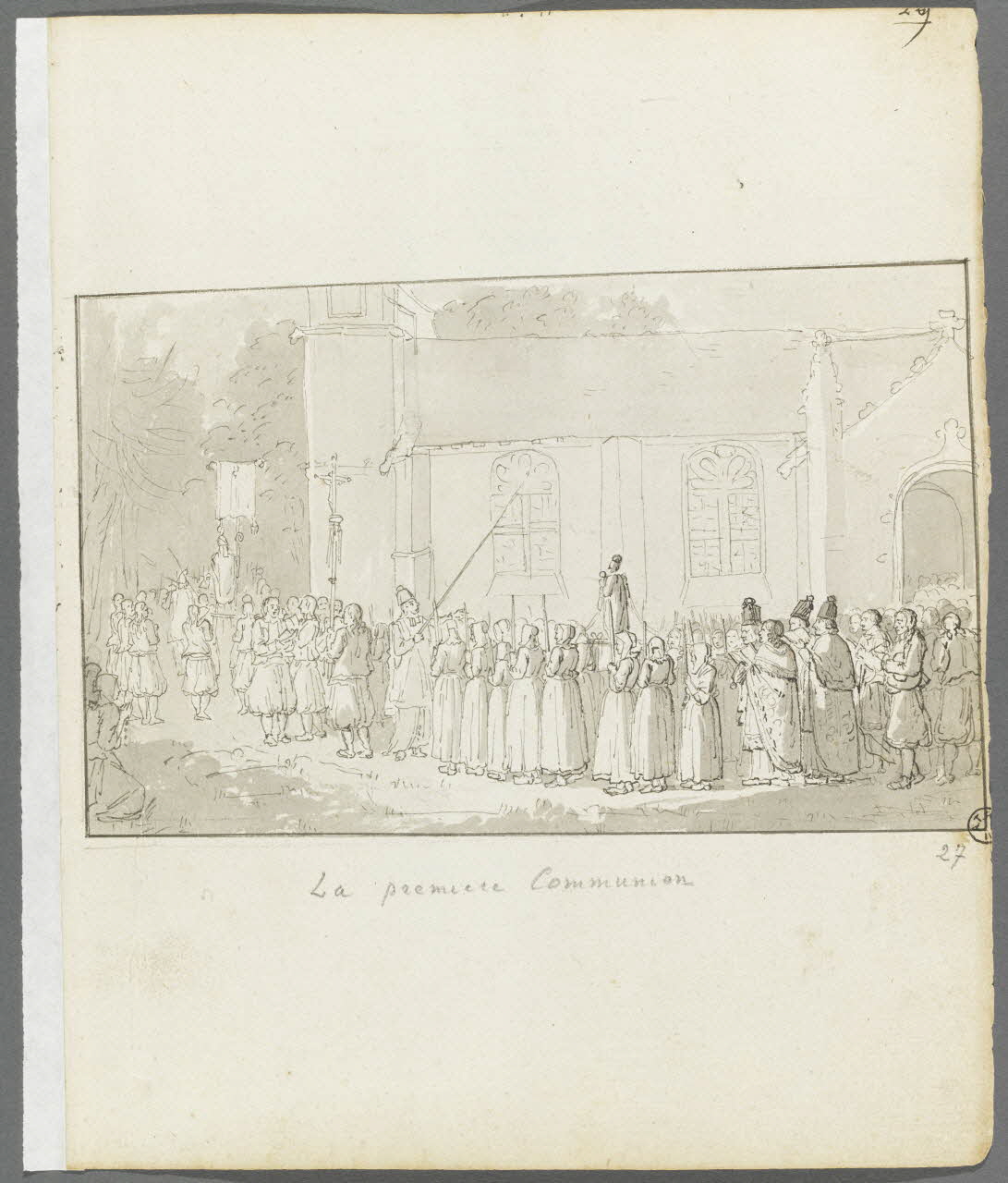 Olivier PERRIN partie d'un ensemble de dessins La premiere Communion Bretagne, France 1805-1815 1958.37.1.27 Photo RMN-Grand Palais (Mucem)