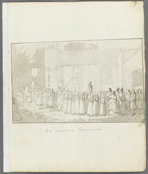 Olivier PERRIN partie d'un ensemble de dessins La premiere Communion Bretagne, France 1805-1815 1958.37.1.27 Photo RMN-Grand Palais (Mucem)