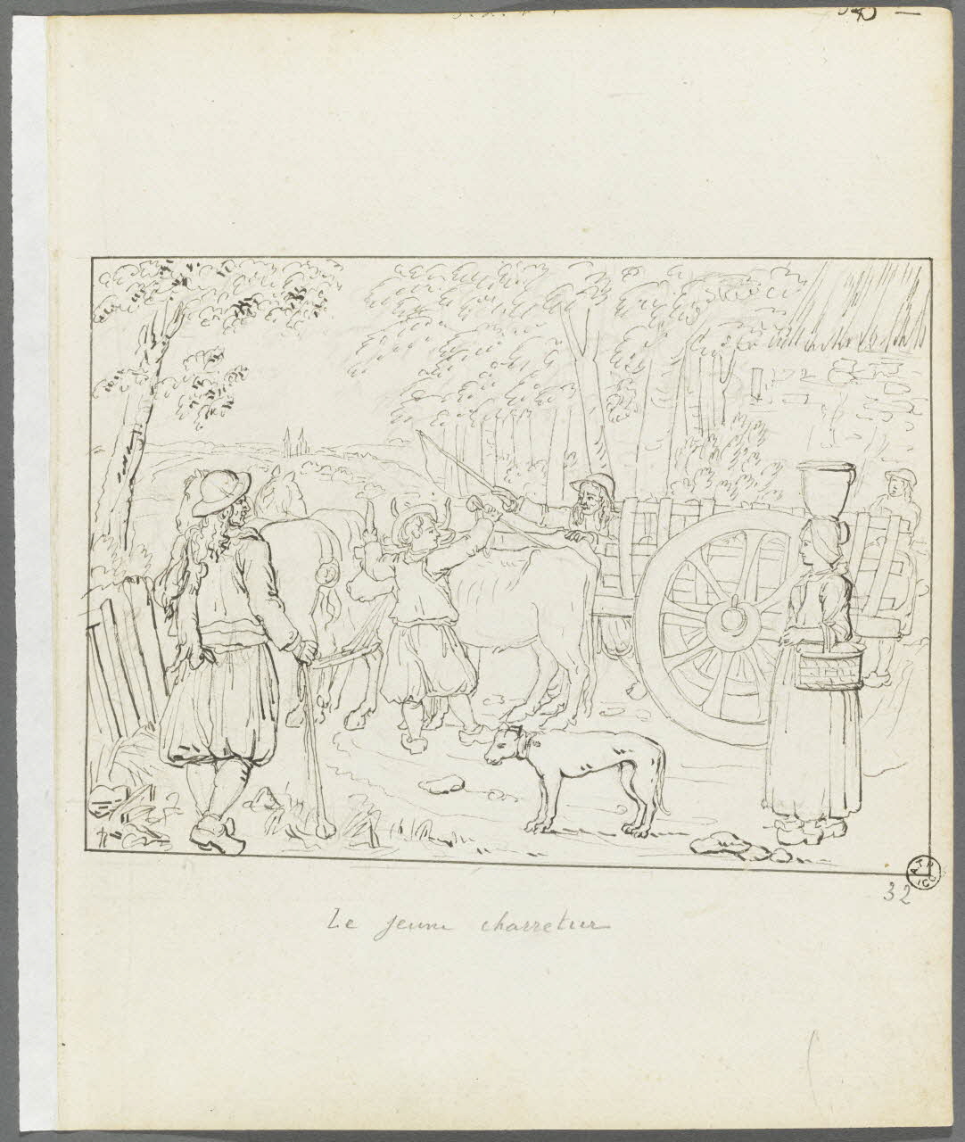 Olivier PERRIN partie d'un ensemble de dessins Le jeune charretier Bretagne, France 1805-1815 1958.37.1.32 Photo RMN-Grand Palais (Mucem)