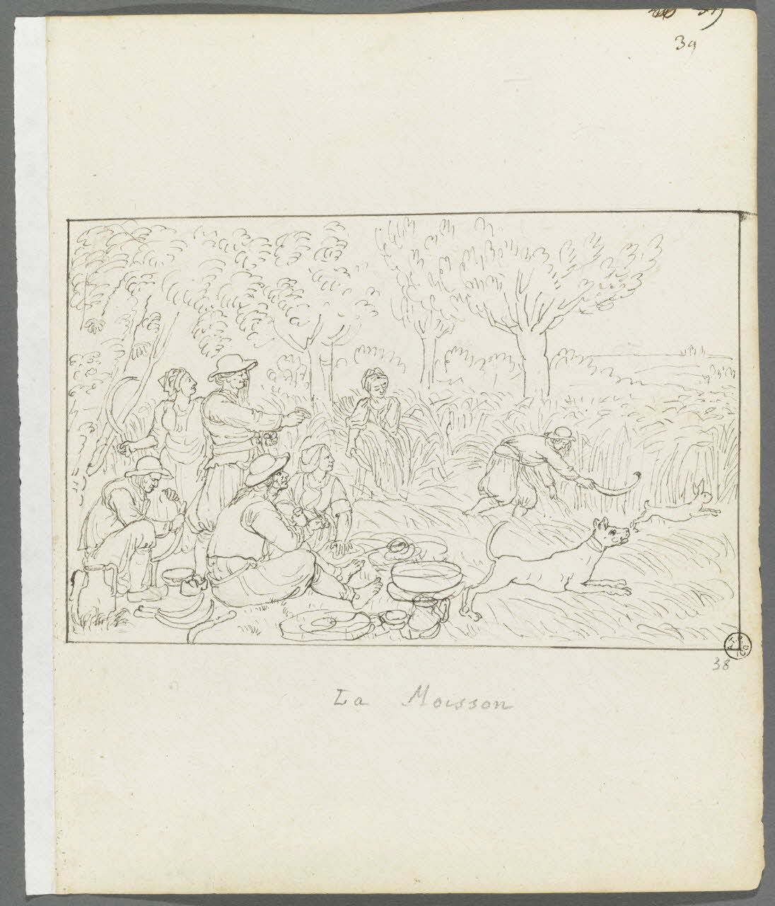 Olivier PERRIN partie d'un ensemble de dessins La Moisson Bretagne, France 1805-1815 1958.37.1.38 Photo RMN-Grand Palais (Mucem)