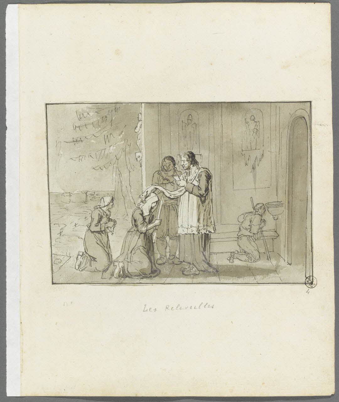 Olivier PERRIN partie d'un ensemble de dessins Les Relevailles Bretagne, France 1805-1808 1958.37.1.4 Photo RMN-Grand Palais (Mucem)