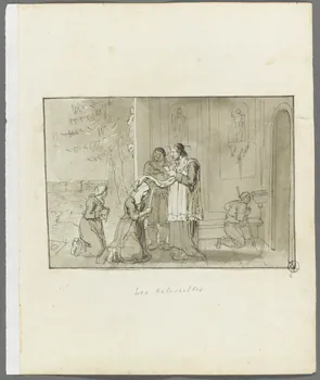 Olivier PERRIN partie d'un ensemble de dessins Les Relevailles Bretagne, France 1805-1808 1958.37.1.4 Photo RMN-Grand Palais (Mucem)
