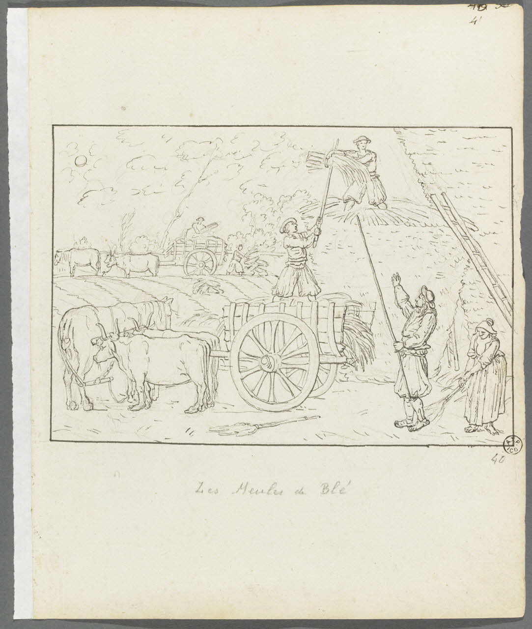 Olivier PERRIN partie d'un ensemble de dessins Les Meules de Blé Bretagne, France 1805-1815 1958.37.1.40 Photo RMN-Grand Palais (Mucem)