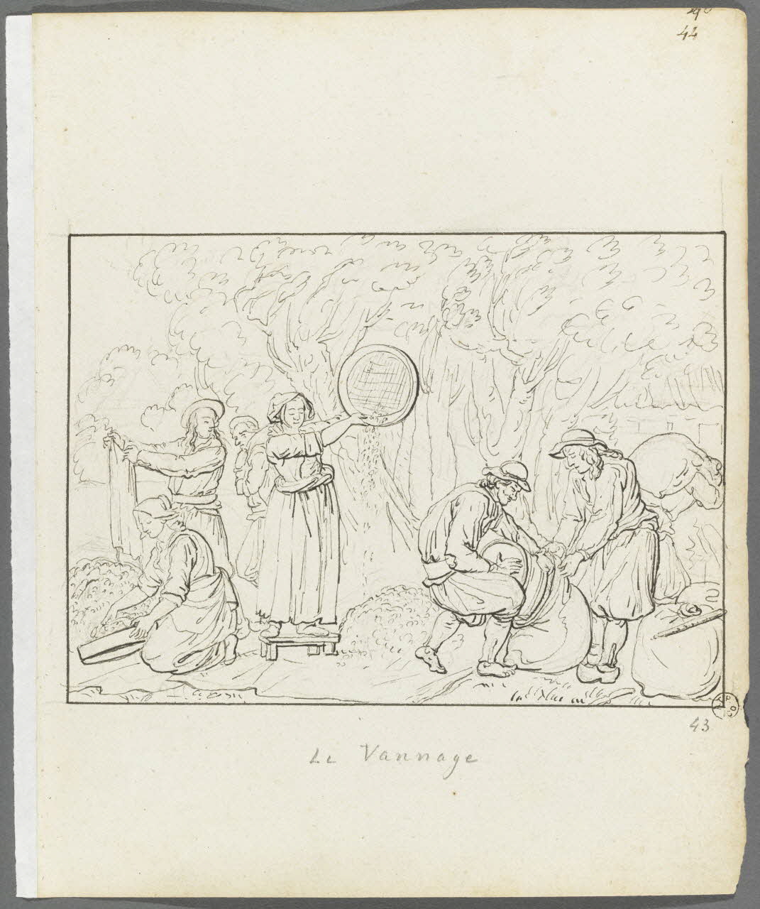 Olivier PERRIN partie d'un ensemble de dessins Le Vannage Bretagne, France 1805-1815 1958.37.1.43 Photo RMN-Grand Palais (Mucem)