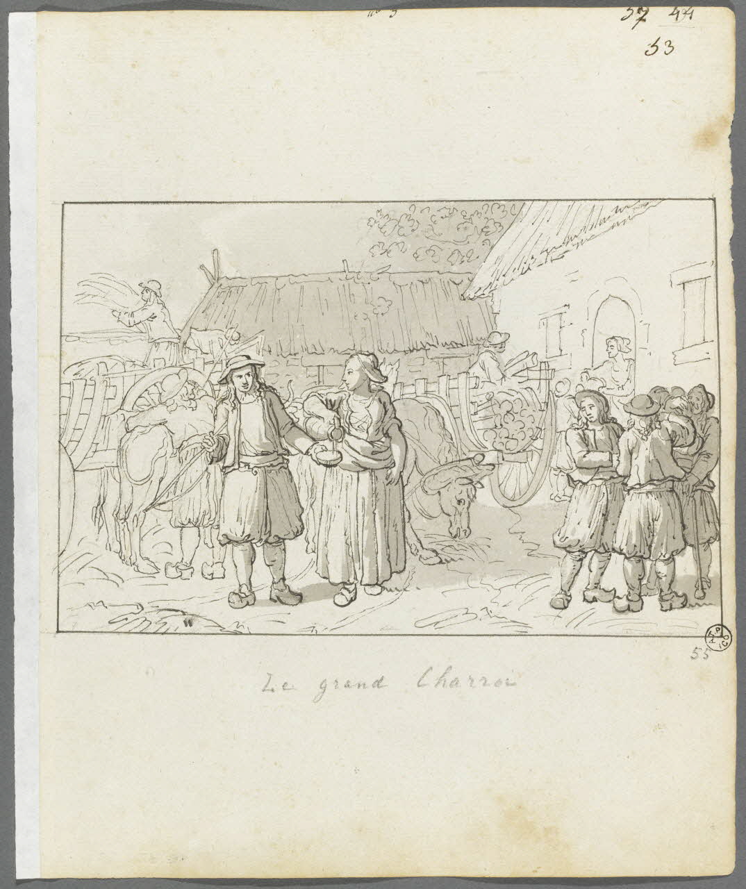 Olivier PERRIN partie d'un ensemble de dessins Le grand Charroi Bretagne, France 1805-1815 1958.37.1.55 Photo RMN-Grand Palais (Mucem)