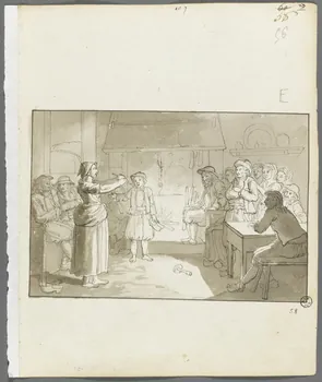 Olivier PERRIN partie d'un ensemble de dessins La veillée Bretagne, France 1805-1815 1958.37.1.58 Photo RMN-Grand Palais (Mucem)