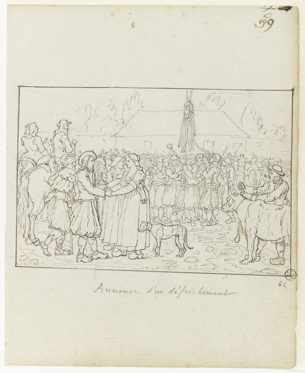 Olivier PERRIN partie d'un ensemble de dessins Annonce d'un défrichement Bretagne, France 1805-1815 1958.37.1.61 Photo RMN-Grand Palais (Mucem)