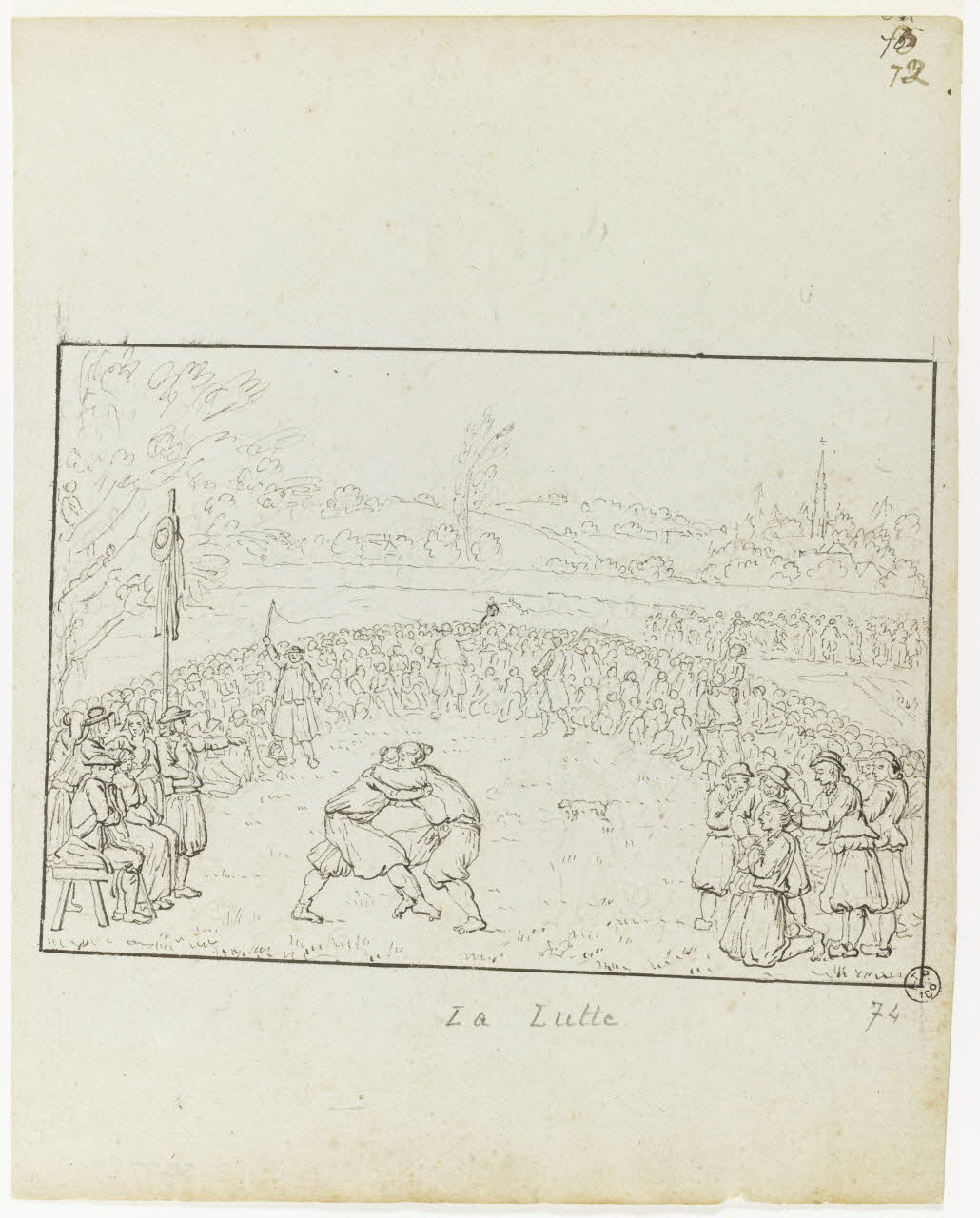 Olivier PERRIN partie d'un ensemble de dessins, album factice La Lutte Bretagne, France 1805-1815 1958.37.1.74 Photo RMN-Grand Palais (Mucem)