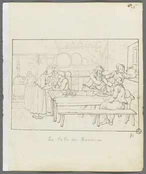 Olivier PERRIN partie d'un ensemble de dessins, album factice La fête des boudins Bretagne, France 1805-1815 1958.37.1.77 Photo RMN-Grand Palais (Mucem)