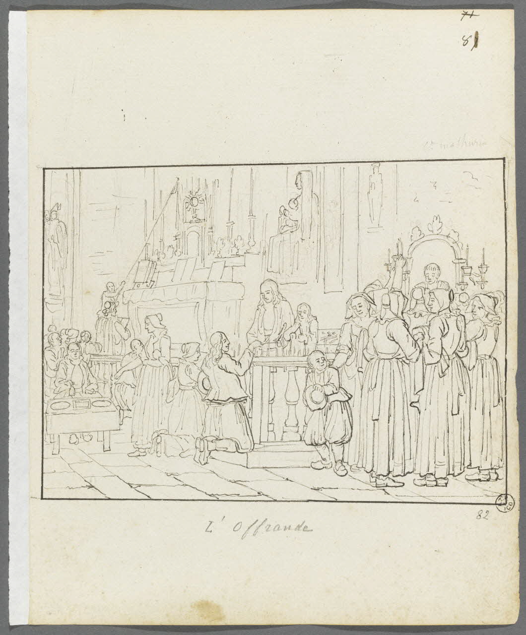 Olivier PERRIN partie d'un ensemble de dessins, album factice L'Offrande Bretagne, France 1805-1815 1958.37.1.82 Photo RMN-Grand Palais (Mucem)