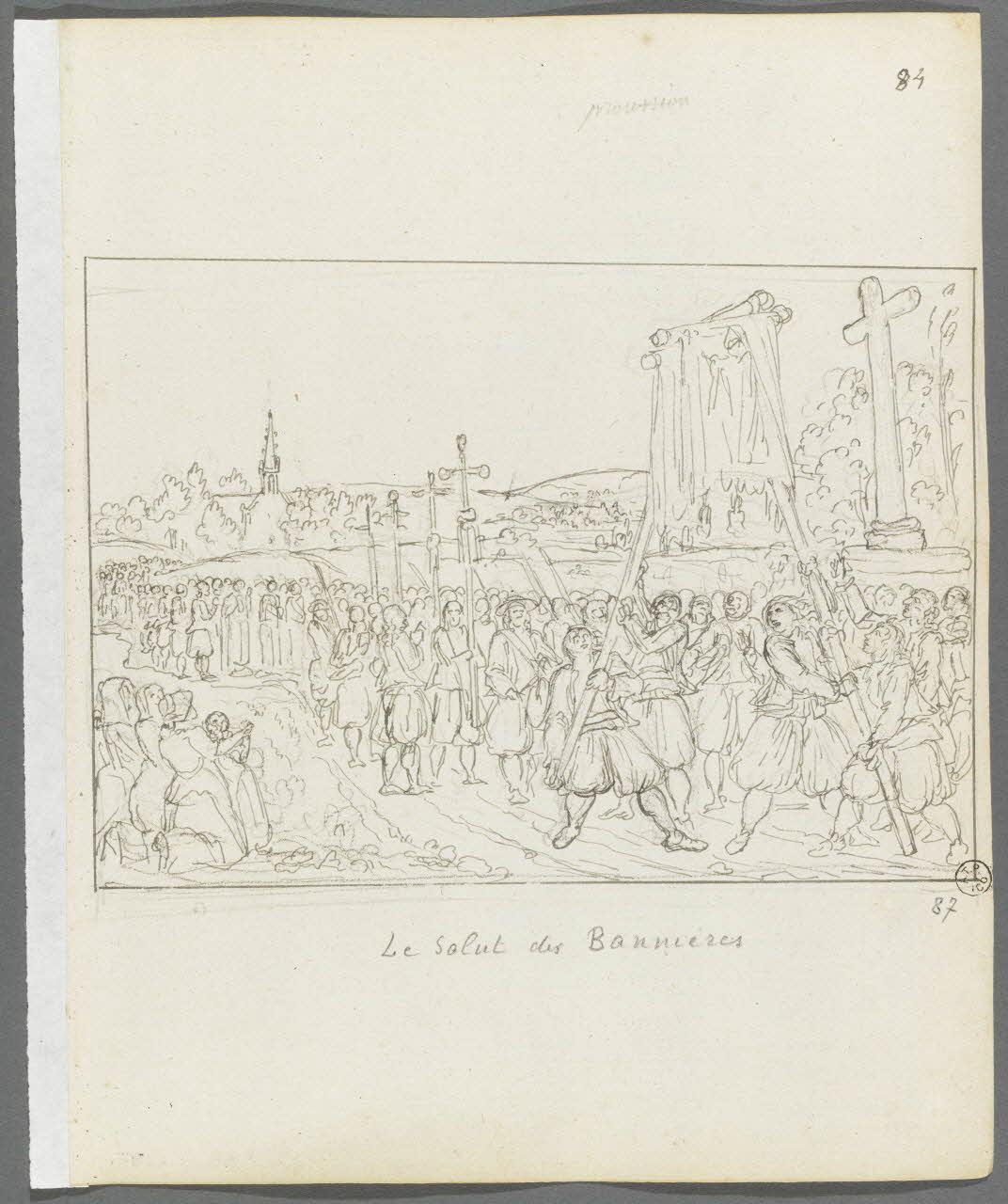 Olivier PERRIN partie d'un ensemble de dessins, album factice Le salut des Bannières Bretagne, France 1805-1815 1958.37.1.87 Photo RMN-Grand Palais (Mucem)