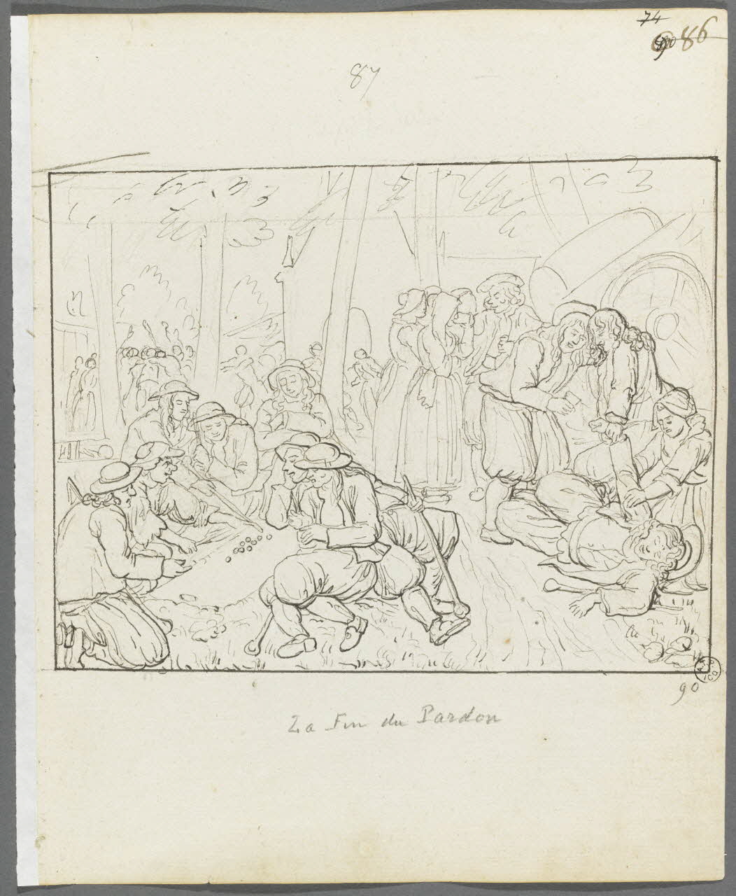 Olivier PERRIN partie d'un ensemble de dessins, album factice La Fin du Pardon Bretagne, France 1805-1815 1958.37.1.90 Photo RMN-Grand Palais (Mucem)