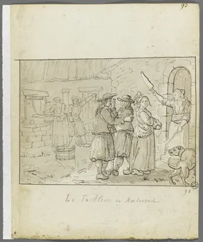 Olivier PERRIN partie d'un ensemble de dessins, album factice Le Tailleur en Ambassade Bretagne, France 1805-1815 1958.37.1.98 Photo RMN-Grand Palais (Mucem)