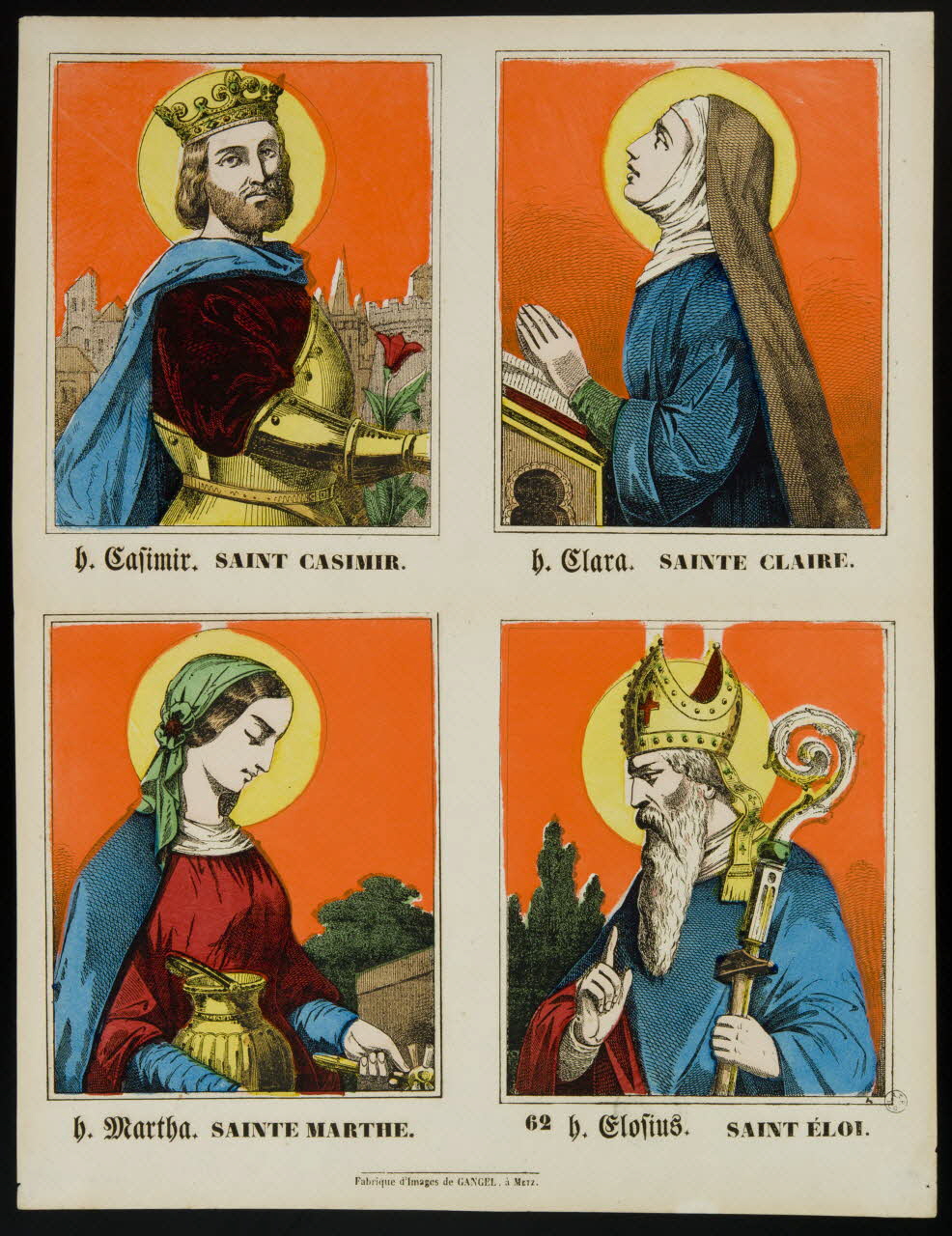 Charles Nicolas Gangel estampe Planche de saints Metz 1852-1858 1953.86.565 Photo